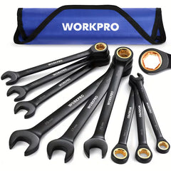 WORKPRO 9-Piece Ratcheting Wrench Set – Metric 8-19mm, 72-Tooth CR-V