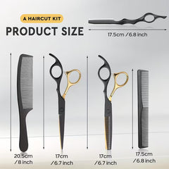 Professional hair cutting scissors kit with accessories