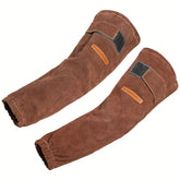 Flame-resistant leather welding arm protection sleeves