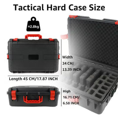 Hard case for 6 handguns & 12 magazines