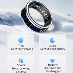 Smart Ring with Display & Charging Dock – IP68 Fitness Tracker