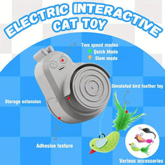 Automatic Flying Bird Cat Toy – Interactive Feather Enrichment Toy for Indoor Cats