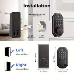 Smart Fingerprint Door Lock with Keypad – Keyless Entry, App Control & Auto-Lock