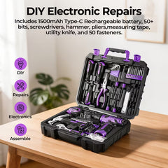 DEKO 128/151-Piece Household Power Tool Set – Cordless Drill Kit for Home Projects