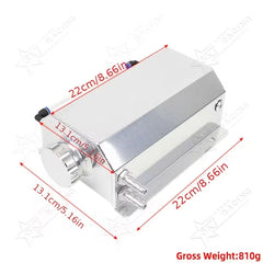 Universal aluminum coolant overflow reservoir tank