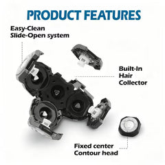 6-piece electric shaver replacement head set