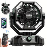Portable Camping Fan, 8-Speed Rechargeable Dual-Motor Fan with Remote Control