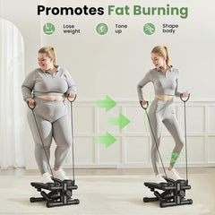 Mini Exercise Stepper – Compact Stair Stepper with Resistance Bands, 300-LB Capacity