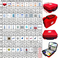 1030-Piece Emergency Kit – 44-in-1 Large Family & Disaster Preparedness Kit