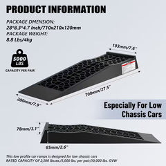 2-Piece Heavy-Duty Car Ramps – Extra-Wide, 16,000-Lb Capacity for Oil Changes