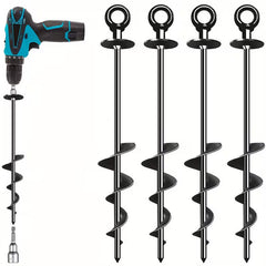 4-pack heavy-duty spiral ground anchors for secure outdoor anchoring