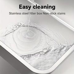 2-Pack XL Stainless Steel Cat Litter Boxes – 6" Deep, Easy-Clean High-Side Design