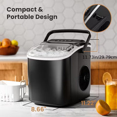 Countertop Nugget Ice Maker – 33 Lbs/24H, Self-Cleaning Portable Ice Machine