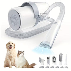 5-in-1 Pet Grooming Vacuum Kit – Clippers & 6 Guide Combs for Dogs and Cats