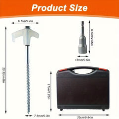 12-pack heavy-duty 8-inch tent stakes with storage box