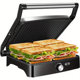 OSTBA 1200W Panini Press – 4-Slice Nonstick Grill with Adjustable Temperature