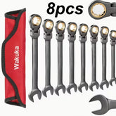 PMMJ 8-Piece Ratchet Wrench Set – 72-Tooth Flexible Head, Cr-V Steel with Carrying Bag