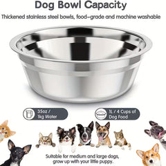 Foldable Elevated Dog Bowls – Adjustable 5-Height Stand with 2 Stainless Steel Bowls