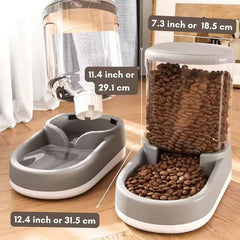 2-Piece Automatic Dog Feeder & Water Dispenser – 8-LB Gravity-Fed Set