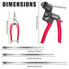 155-Piece Stainless Steel Cable Tie Kit – Heavy-Duty Ties with Tensioning Tool
