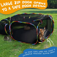 Portable Outdoor Cat Enclosure – Catio Tent, Playpen & Tunnel for Cats & Small Pets