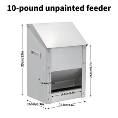 Automatic Wall-Mounted Chicken Feeder – Galvanized & Weatherproof