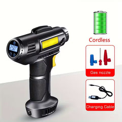 150 PSI portable digital tire inflator for cars, bikes, and motorcycles