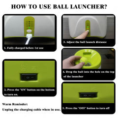 Automatic Dog Ball Launcher – Adjustable 10–30ft Range with Tennis Ball & Water Bowl