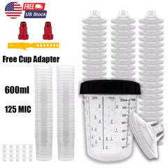 50-piece disposable paint spray cup liner system
