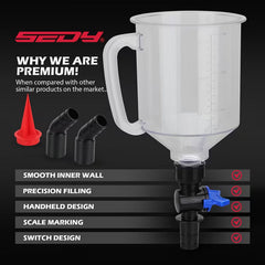 17-piece engine oil funnel kit with 12 adapters