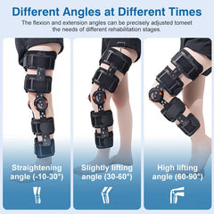 Adjustable hinged knee brace for support and stability