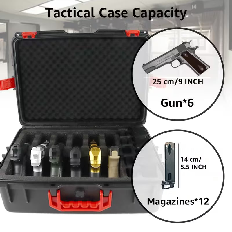 Hard case for 6 handguns & 12 magazines