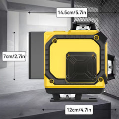 16-Line 4D Laser Level 360° Self-Leveling with Rechargeable Battery