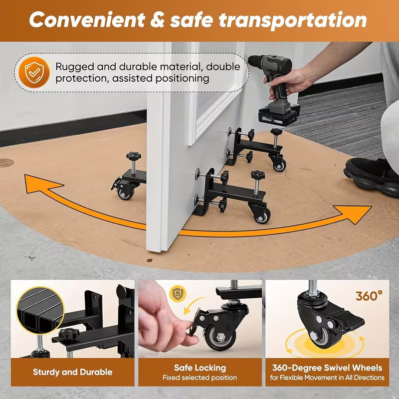 2-Piece Heavy-Duty Door Installation Kit with Dolly & Lifter