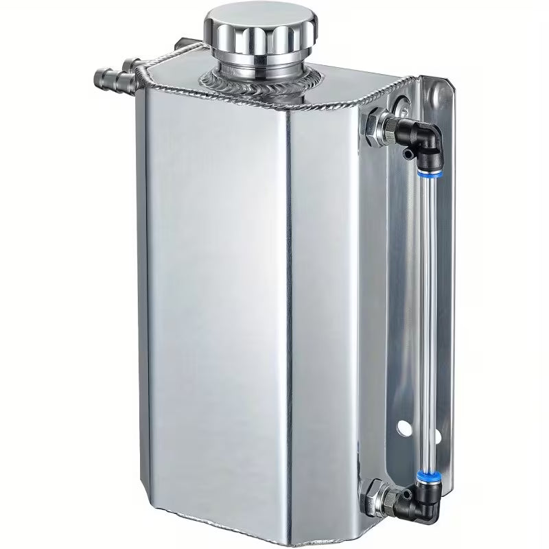 Universal aluminum coolant overflow reservoir tank