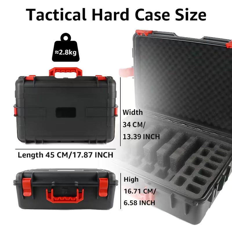 Hard case for 6 handguns & 12 magazines