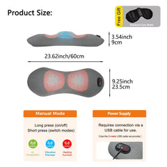3-in-1 Lower Back Comfort Pillow with Heat & Vibration