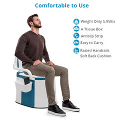 Portable 5-Gallon Camping Toilet with Backrest