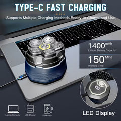 6D rechargeable electric head and beard shaver