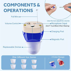 Rechargeable Hearing Aids for Seniors with Noise Reduction & Charging Case