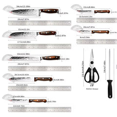 15-Piece Self-Sharpening Kitchen Knife Set with Wooden Block