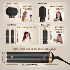 5-in-1 Hair Styler Brush – Blow Dry, Curl & Straighten with Negative Ion Technology
