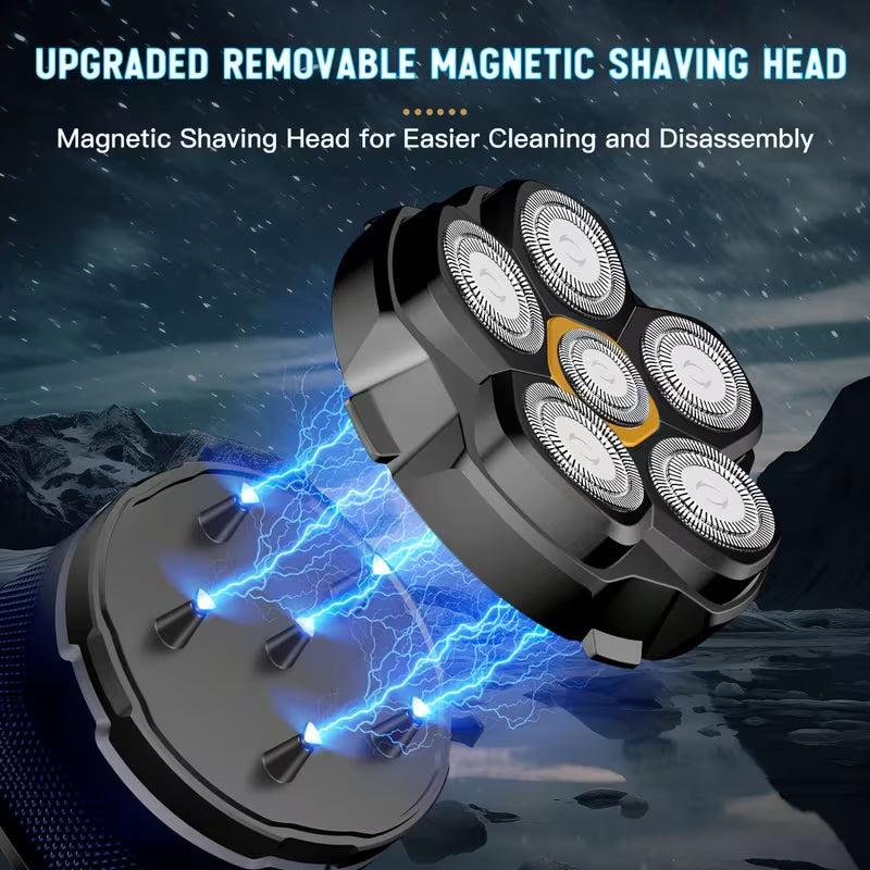 6D rechargeable electric head and beard shaver
