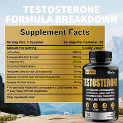 Men’s Health Supplement Capsules – Tongkat Ali, L-Citrulline & Ashwagandha