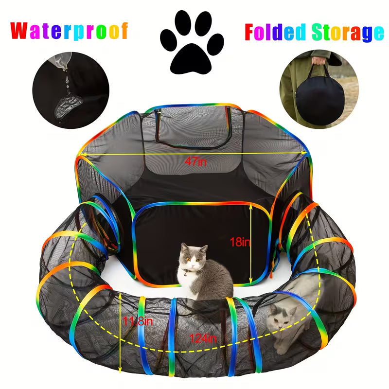 Portable Outdoor Cat Enclosure – Catio Tent, Playpen & Tunnel for Cats & Small Pets