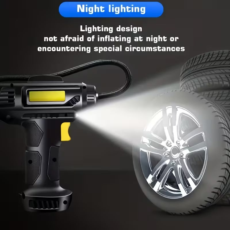 150 PSI portable digital tire inflator for cars, bikes, and motorcycles