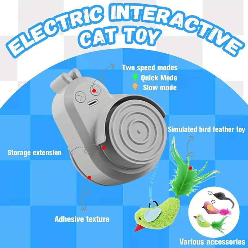 Automatic Flying Bird Cat Toy – Interactive Feather Enrichment Toy for Indoor Cats