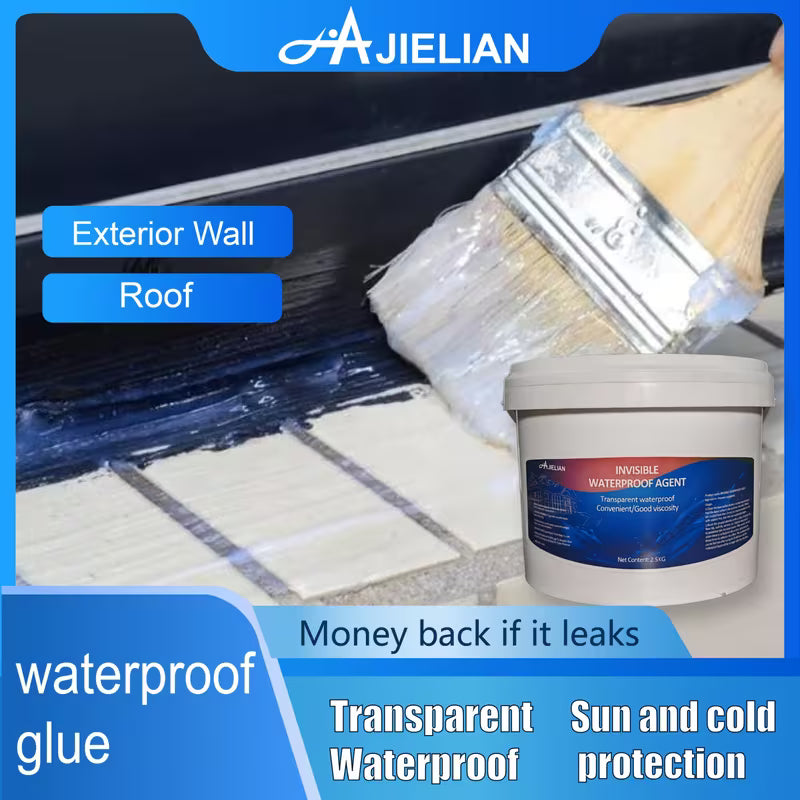 5.51LB Transparent Waterproof Sealant – Roof, Bathroom, Kitchen & Wall Leak Repair