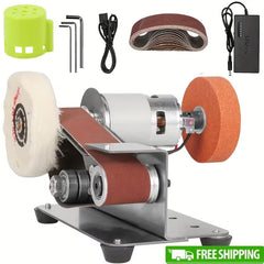 Mini Electric Belt Sander – 7-Speed 110V Grinder & Polisher for Wood & Metal Work