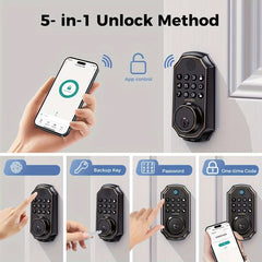 Smart Fingerprint Door Lock with Keypad – Keyless Entry, App Control & Auto-Lock